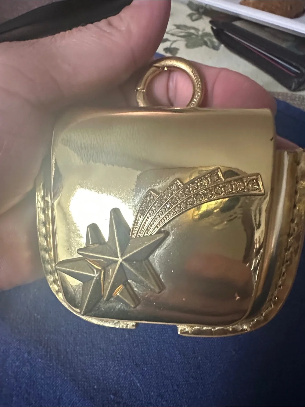 Gold Star Embellished Men's Belt Clip Pouch